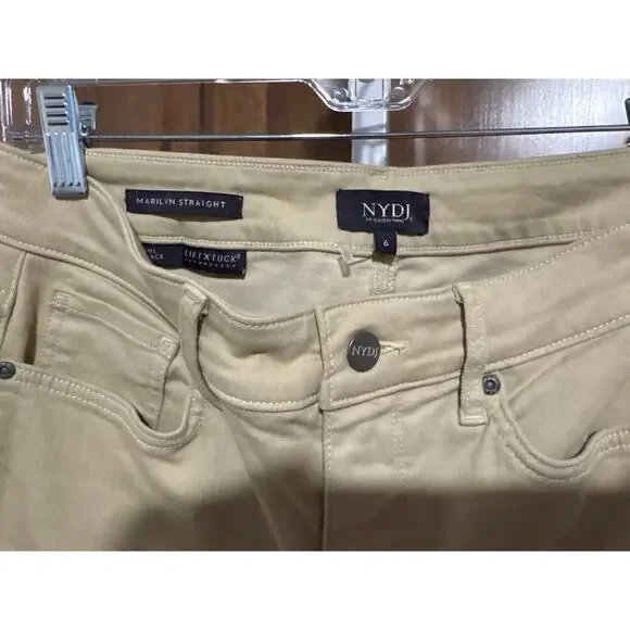 NYDJ Marilyn Straight leg jean, cropped, tummy control, slimming, NWOT, 6, Tan - Picture 2 of 4